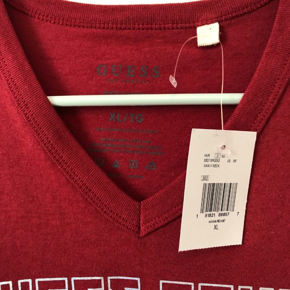 Guess Denim V- Neck Graphic Tee Shirt - Picture 3 of 5